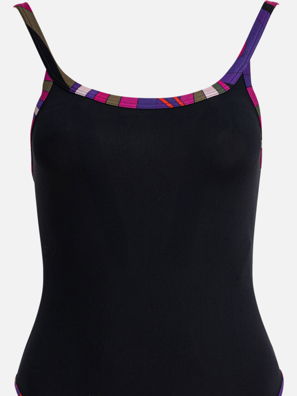 Pucci One-piece swimsuit with printed edges Black - VIETTI