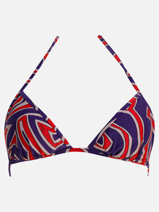 Pucci Labirinto print triangle bikini top Purple

