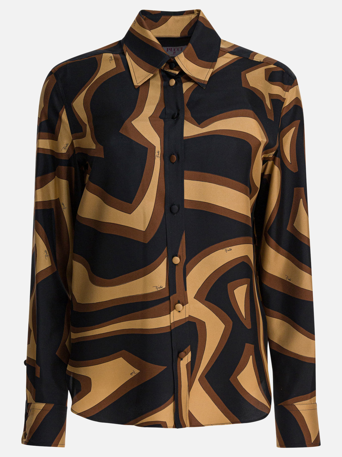 Pucci Silk shirt with Labirinto print Black