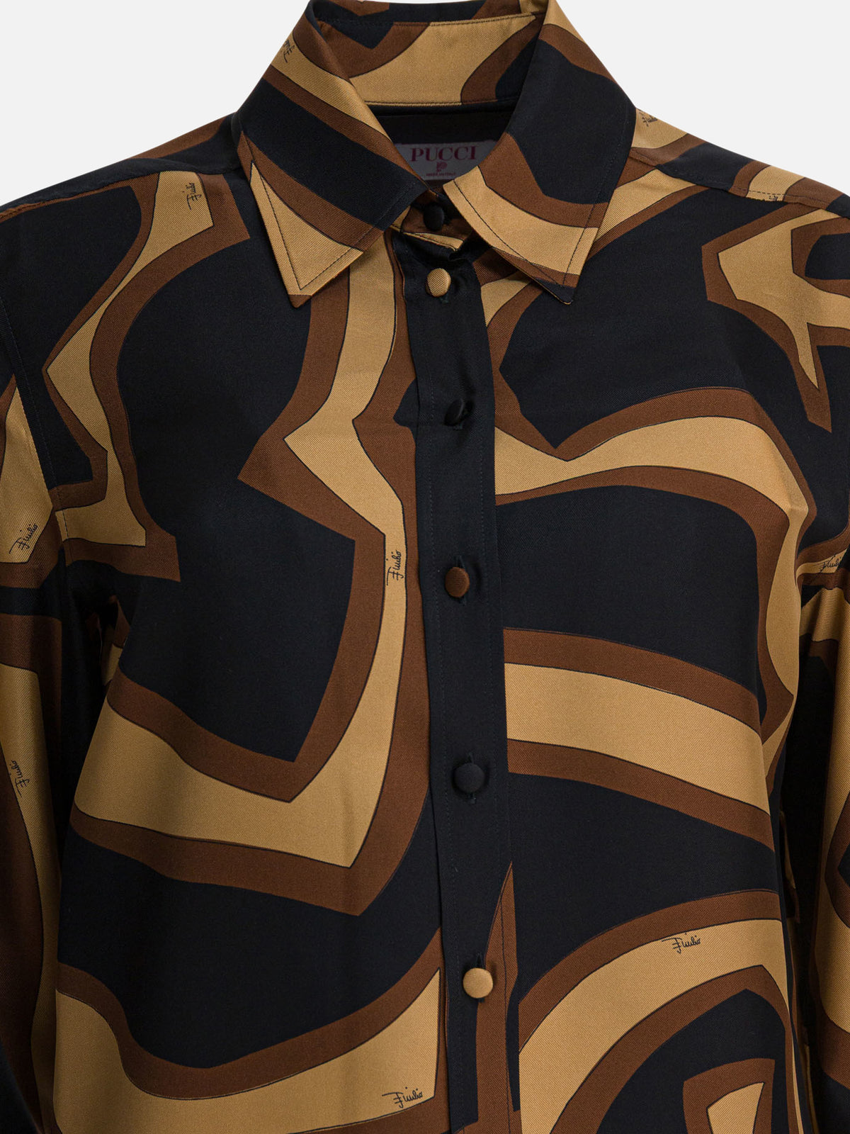 Pucci Silk shirt with Labirinto print Black