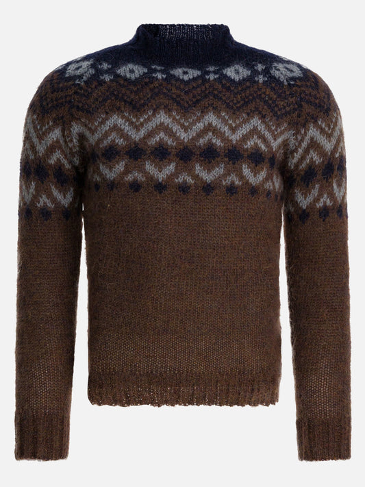 Crewneck sweaters Textured knit  Brown - Rakkì Men | VIETTI Online Store 
