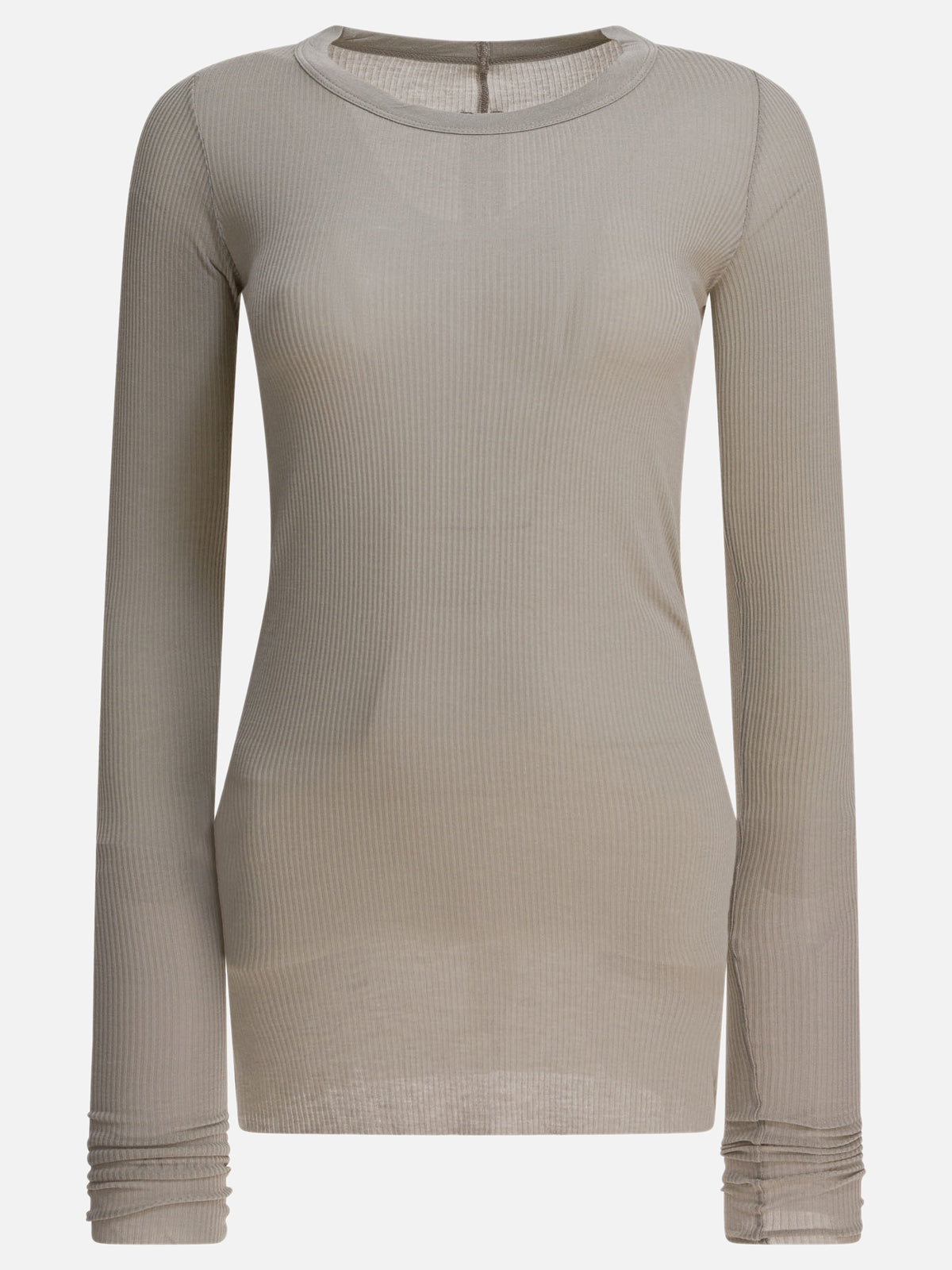 Rick Owens Ribbed viscose and wool T-shirt Grey
