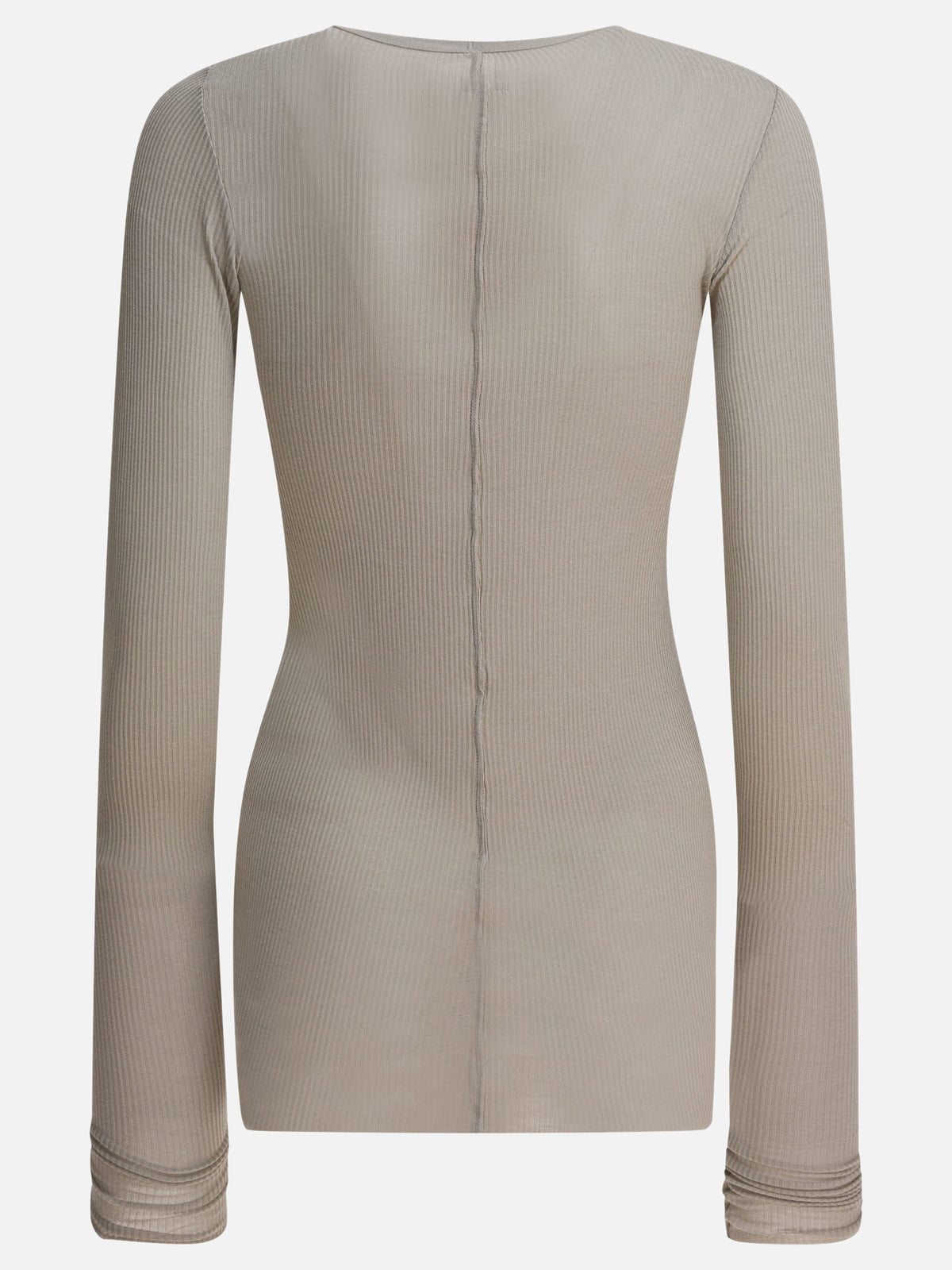 Rick Owens Ribbed viscose and wool T-shirt Grey - VIETTI