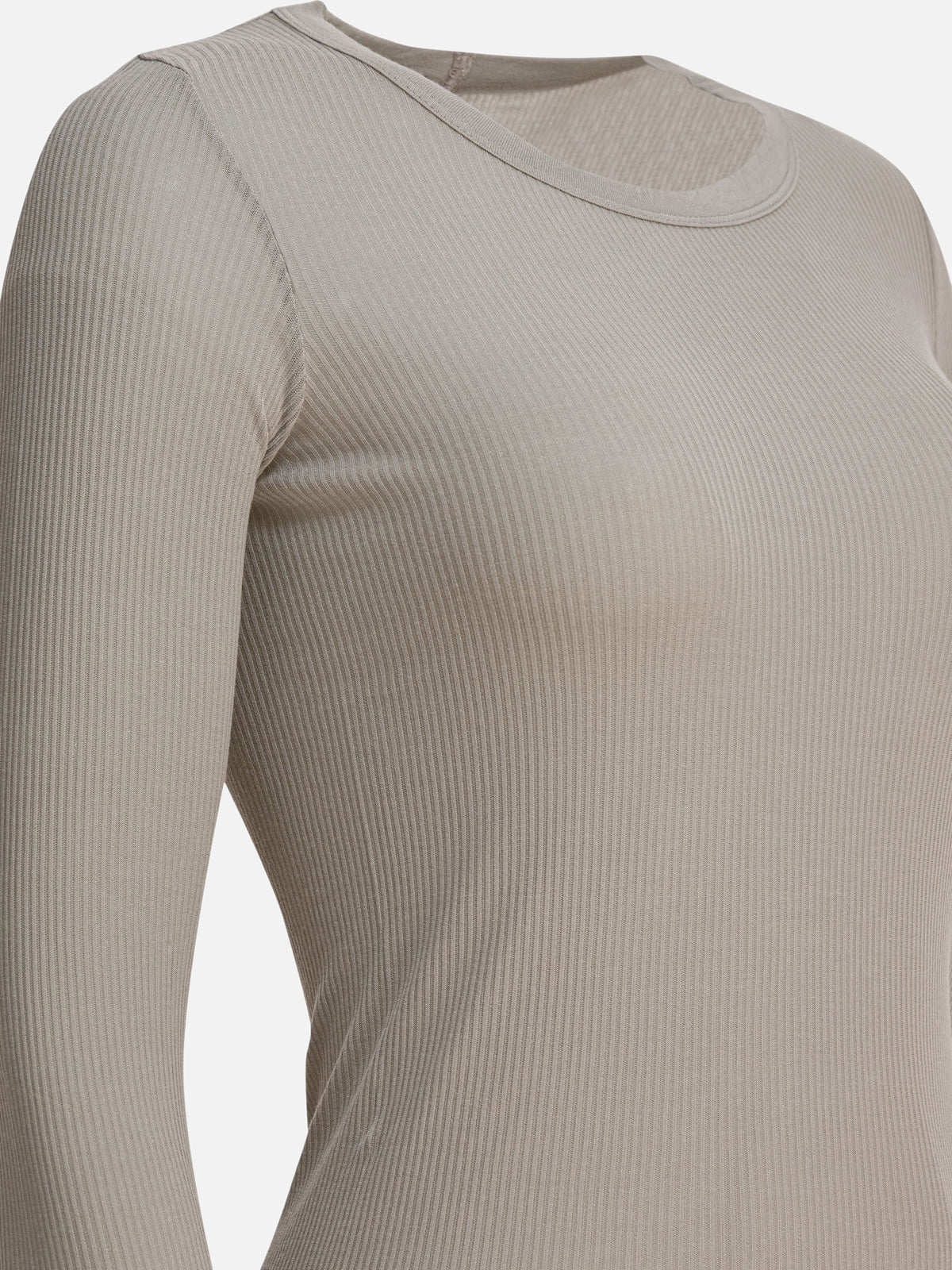 Rick Owens Ribbed viscose and wool T-shirt Grey