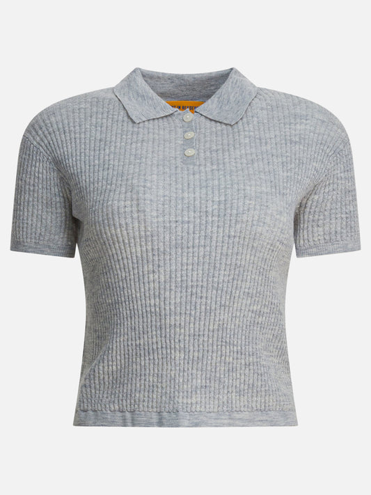 Guest in Residence "Shrunken" Button-Down Polo Shirt Grey

