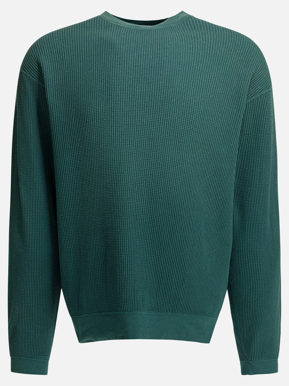 KAPITAL "Eco Waffle Big Crew" Sweatshirt Green