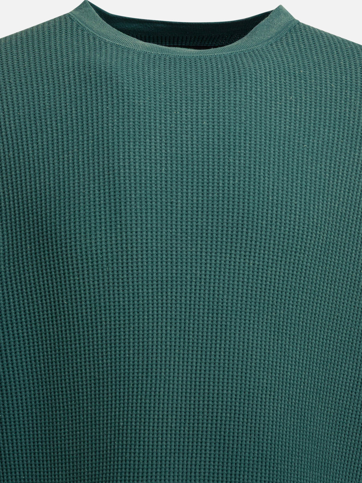 KAPITAL "Eco Waffle Big Crew" Sweatshirt Green - VIETTI