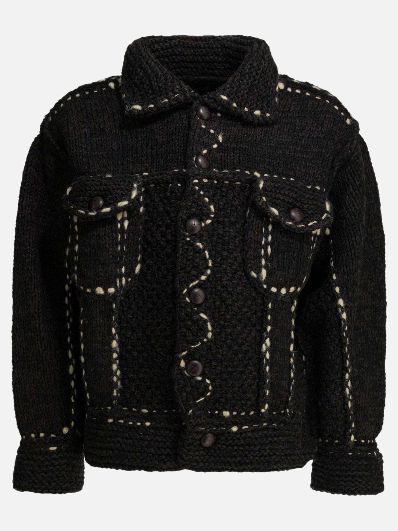 Cardigans Solid colour  Black - KAPITAL Men | PDP | VIETTI Online Store | Zoom-Modal
