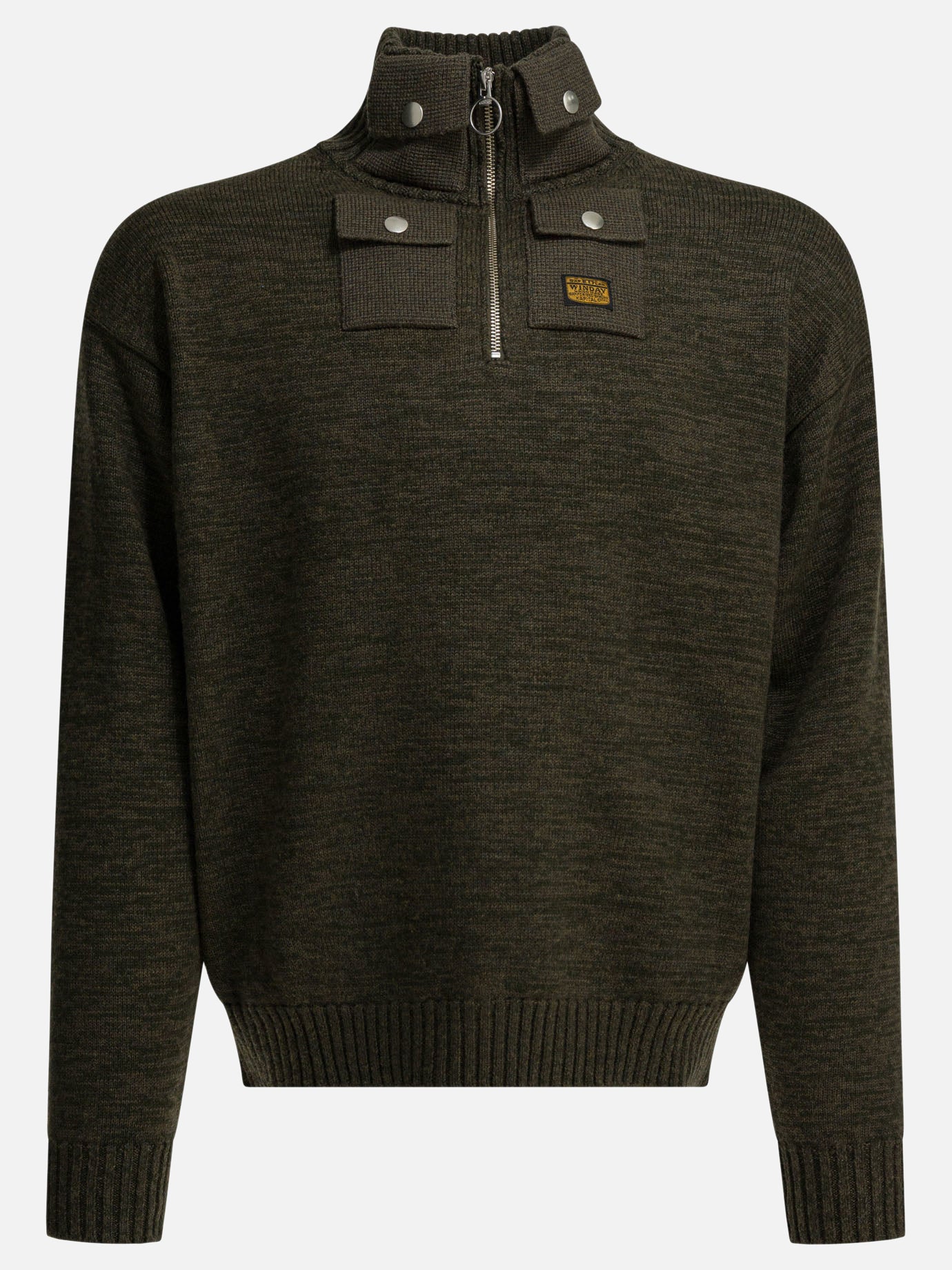 Maglioni con mezza zip Solid colour  Verde - KAPITAL Uomo | PDP | VIETTI Online Store | thumbnail