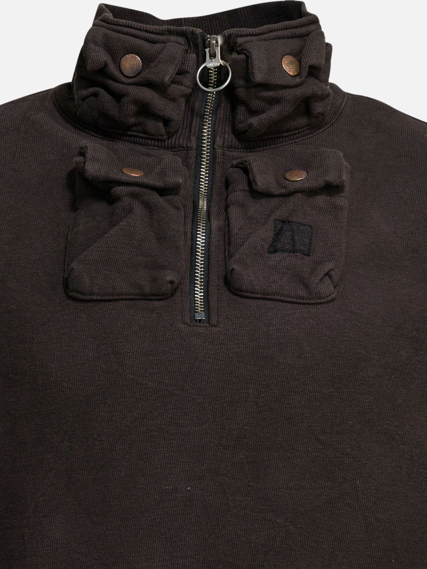 Half zip sweatshirts Solid colour  Black - KAPITAL Men | PDP | VIETTI Online Store | thumbnail_3