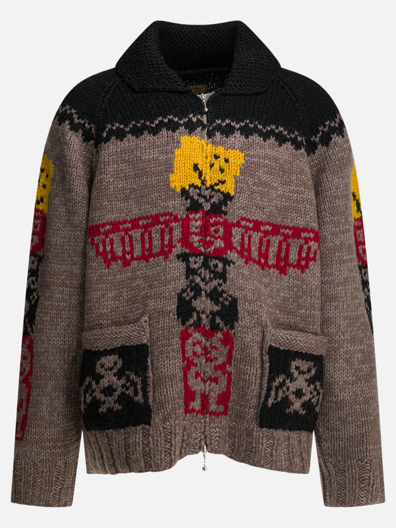 Zipped sweaters Textured knit  Brown - KAPITAL Men | PDP | VIETTI Online Store | Zoom-Modal
