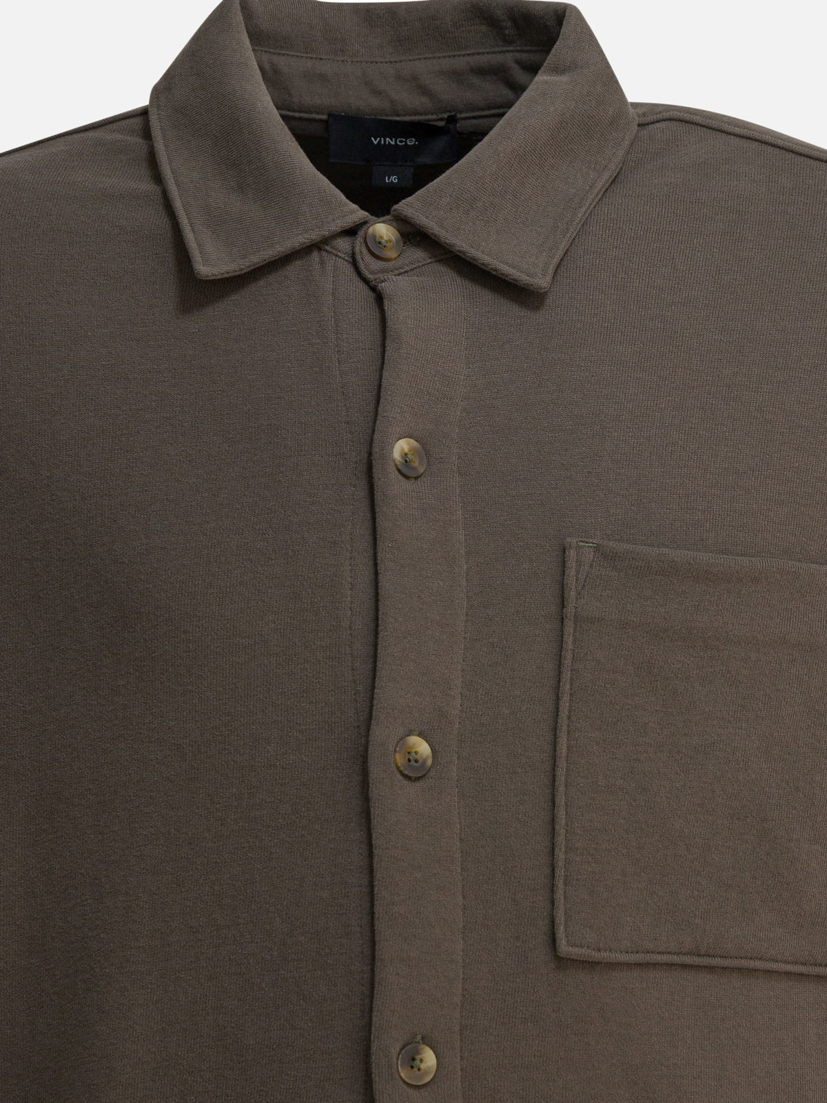 Vince Cotton suede overshirt jacket Brown - VIETTI