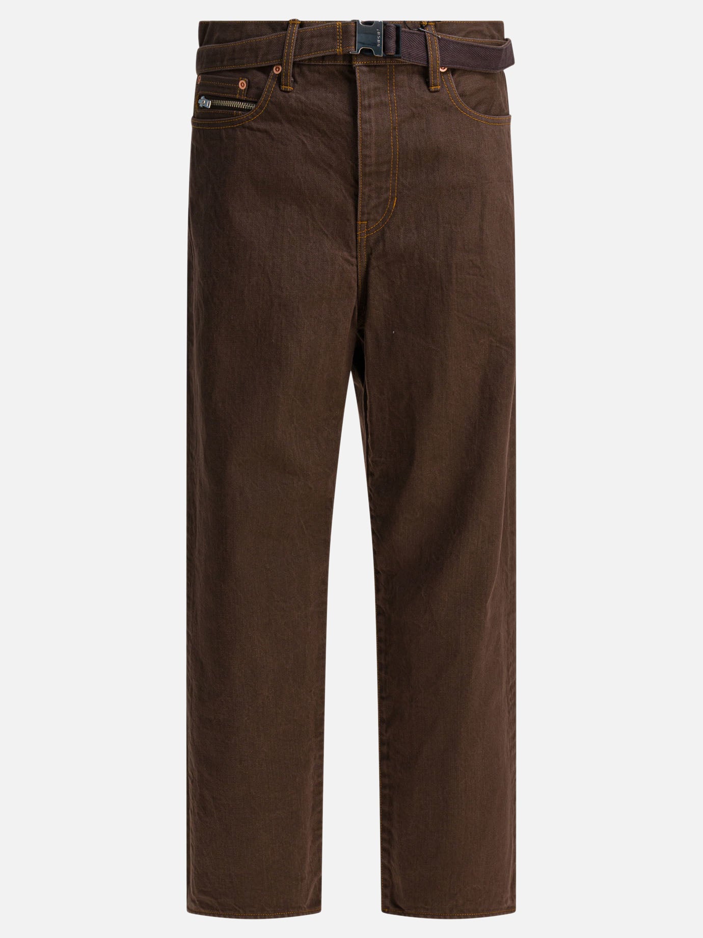 Wide-leg jeans Denim  Brown - Sacai Men | PDP | VIETTI Online Store | Zoom-Modal
