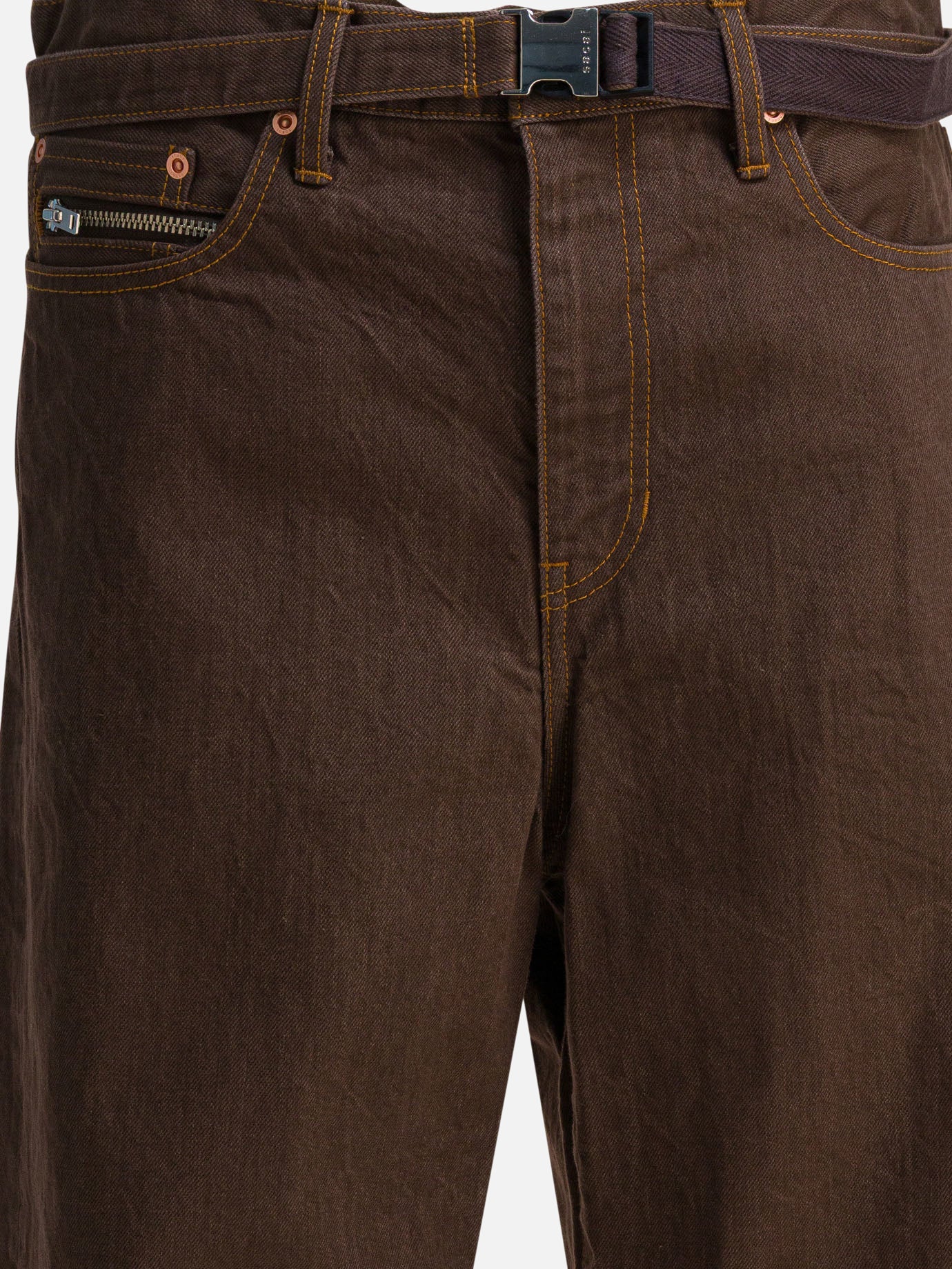 Wide-leg jeans Denim  Brown - Sacai Men | PDP | VIETTI Online Store | thumbnail_3