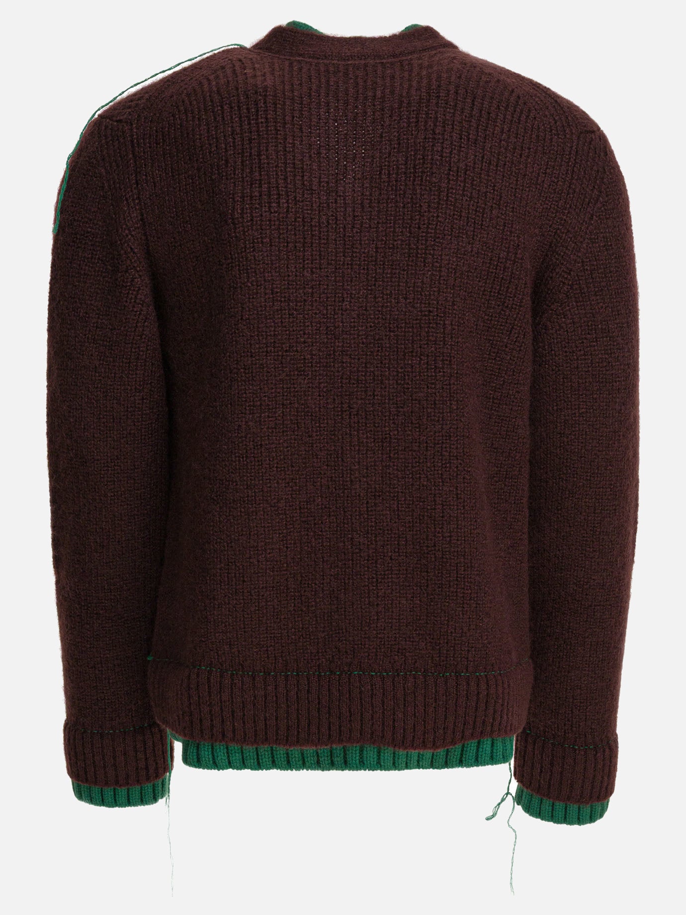 Sacai Cardigan in mista lana 14870539_3 Brown thumbnail_2