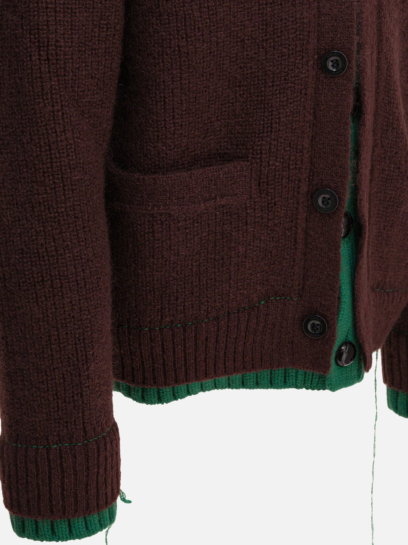 Sacai Cardigan in mista lana 14870539_3 Brown thumbnail_4