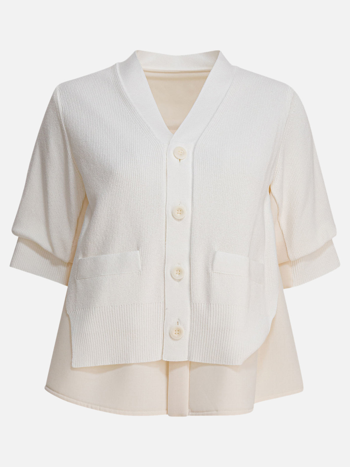 Sacai V-neck sweater White