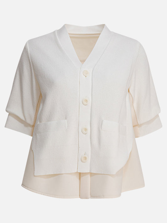 Cardigans Solid colour  White - Sacai Women | PDP | VIETTI Online Store 
