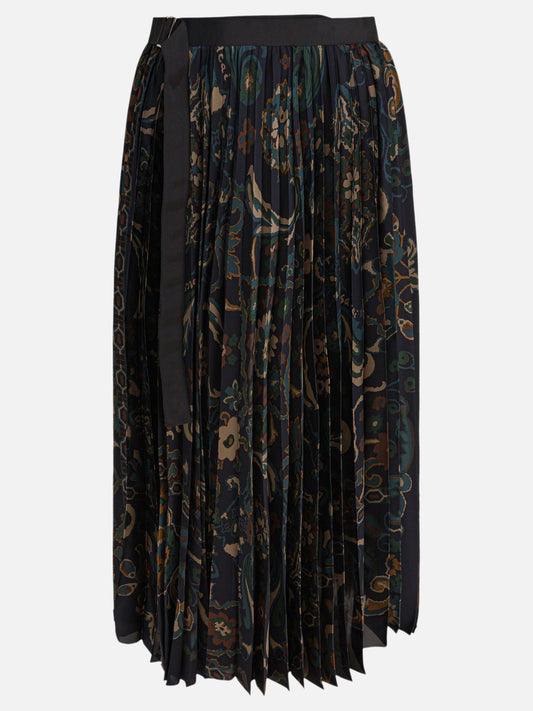 Sacai Floral print skirt 17598740_2 Blue 1