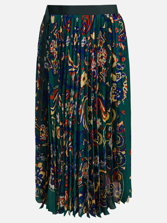 Sacai Floral print skirt Green

