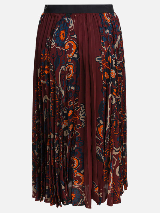 Sacai Floral print skirt 16802352_2 Bordeaux 2