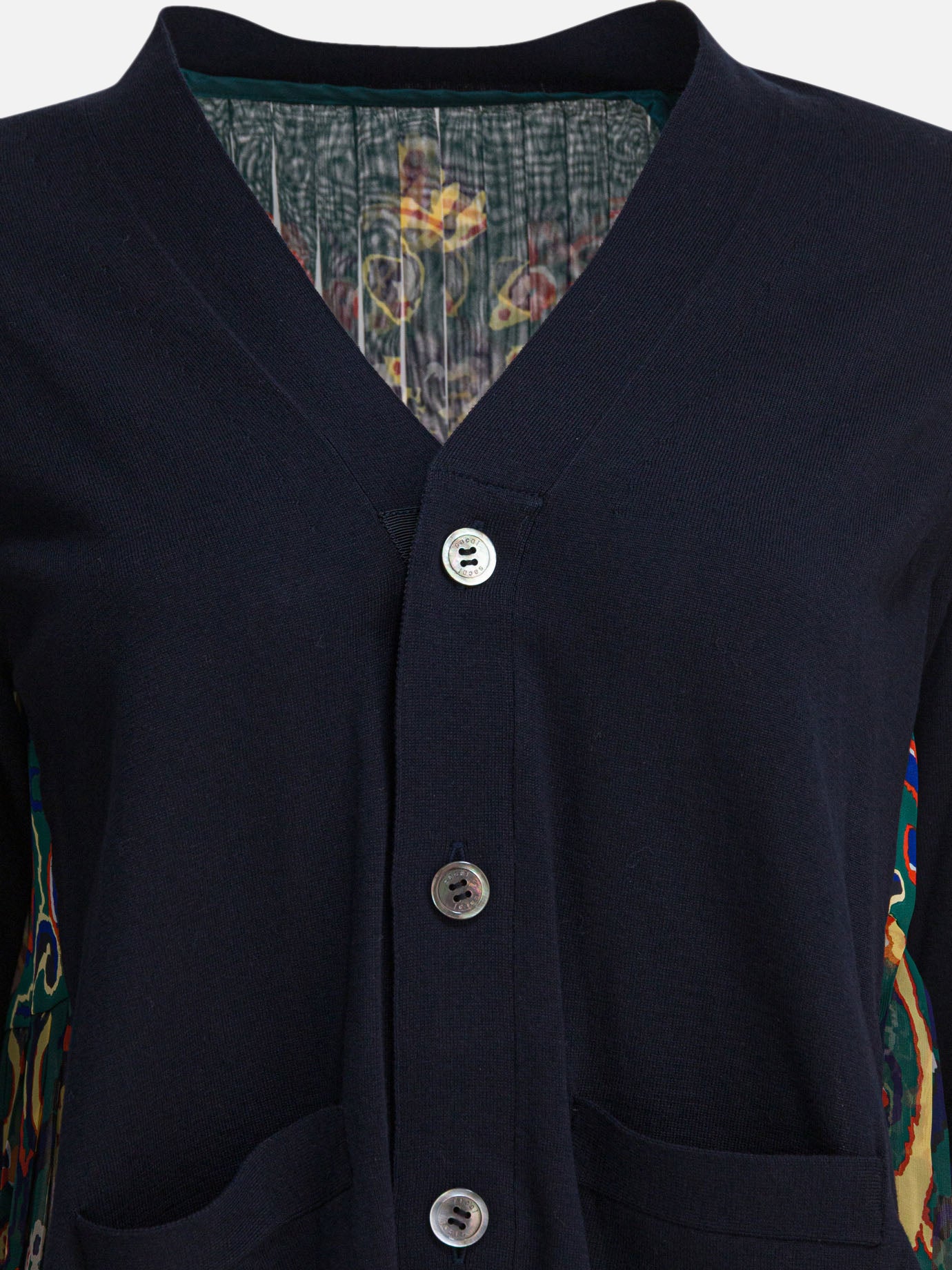 sacai 22-23AW フラワー刺繍ニット　カーディガン　サカイ　ジップ Sacai Cardigan with floral print Blue - Women | VIETTI Online Store