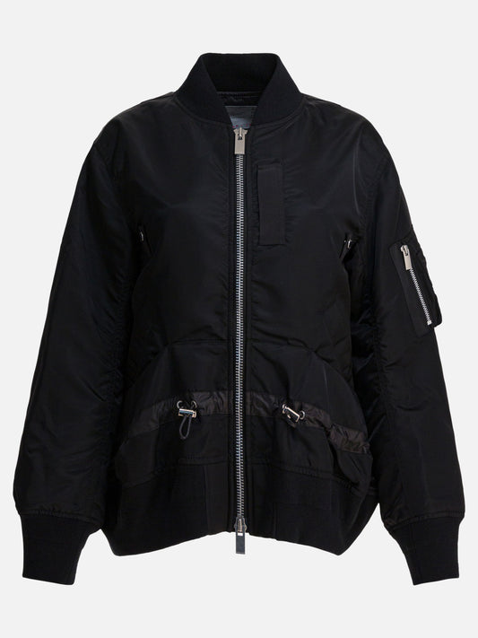 Bomber Solid colour  Nero - Sacai Donna | PLP | VIETTI Online Store 
