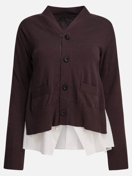 Sacai Cotton cardigan 14132130_1 Brown 1