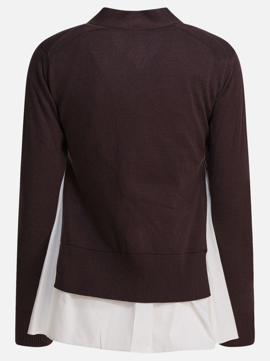 Sacai Cotton cardigan 14132130_1 Brown 2