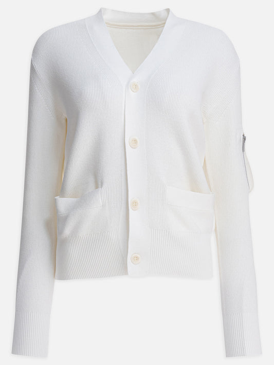 Cardigan Solid colour  Bianco - Sacai Donna | PDP | VIETTI Online Store 
