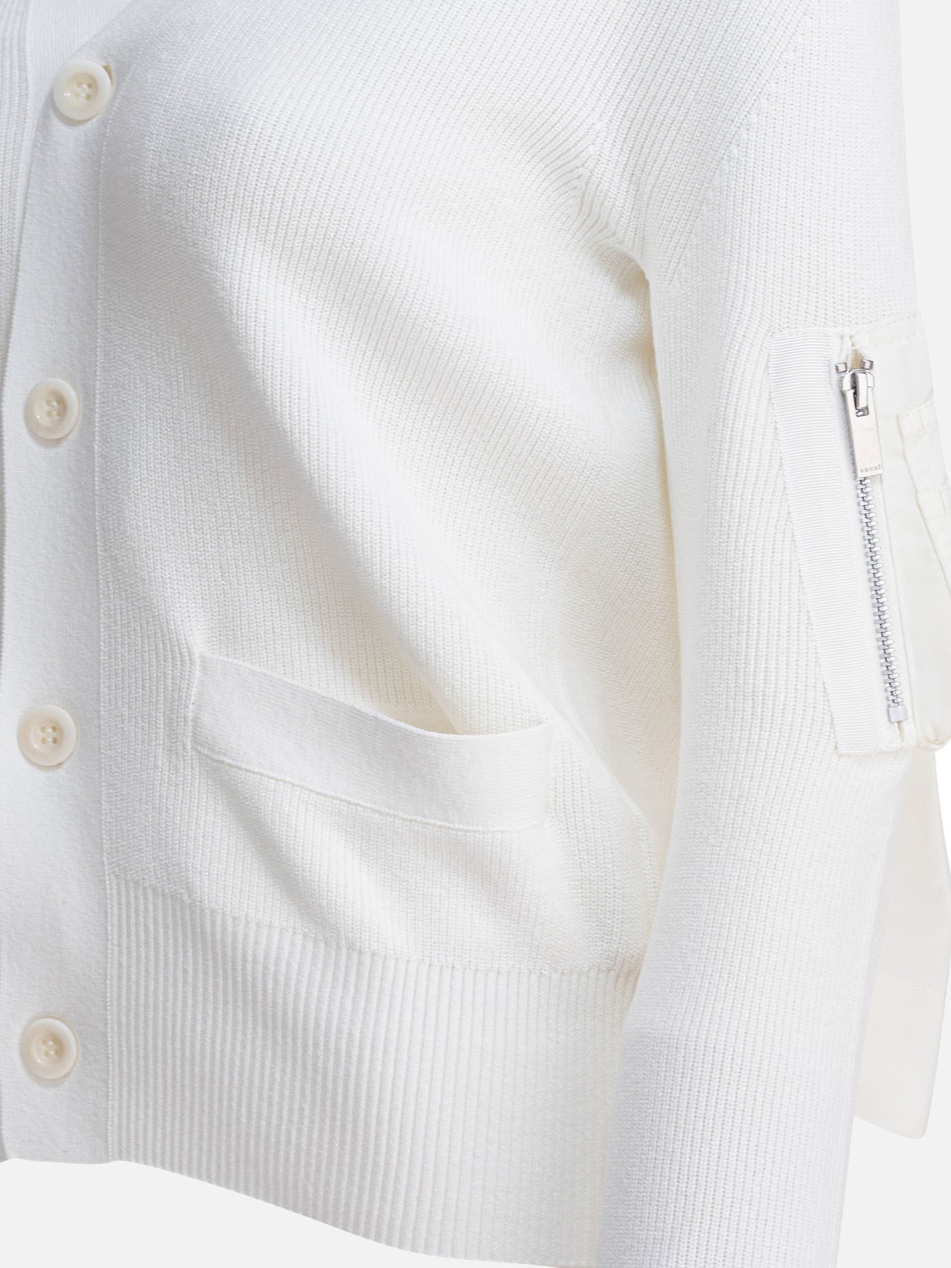 Cardigan Solid colour  Bianco - Sacai Donna | PDP | VIETTI Online Store | thumbnail_4