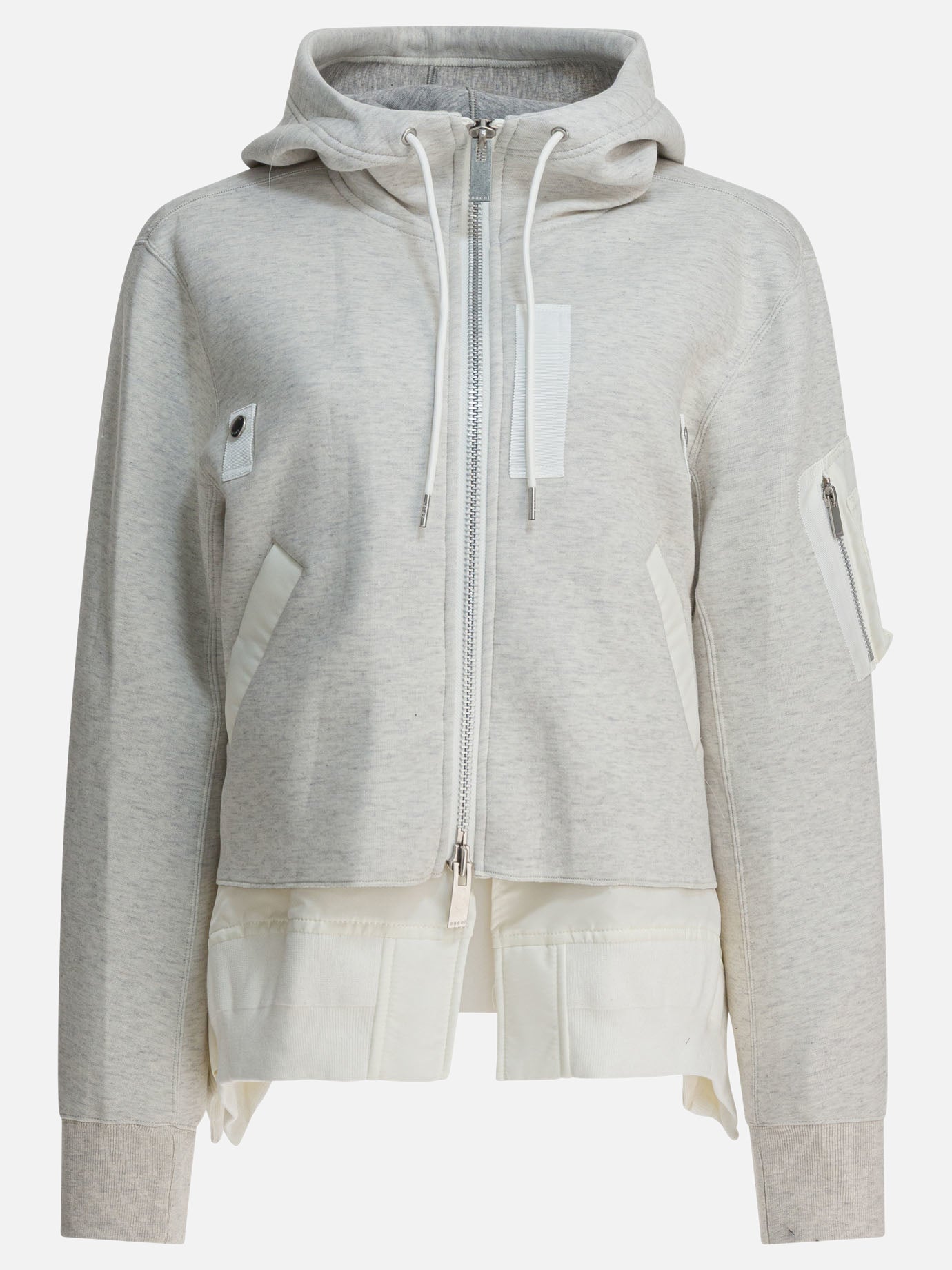Felpe con zip Solid colour  Grigio - Sacai Donna | PDP | VIETTI Online Store | Zoom-Modal
