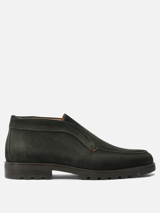 Pull-on boots 100% suede - 100% rubber  Green - Santoni Men | VIETTI Online Store 
