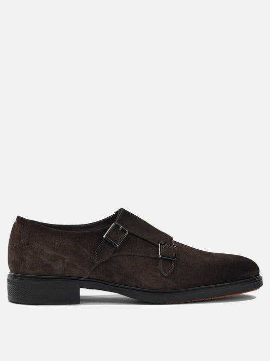 Mocassini 100% suede - 100% rubber  Marrone - Santoni Uomo | VIETTI Online Store 
