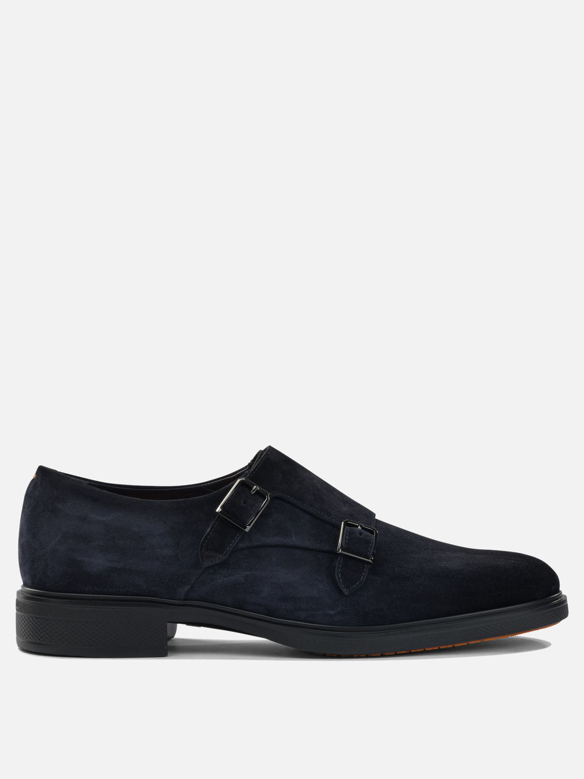 Santoni Suede double buckle loafers Blue