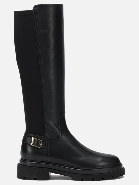 Al ginocchio 100% leather - 100% rubber  Nero - Santoni Donna | VIETTI Online Store 
