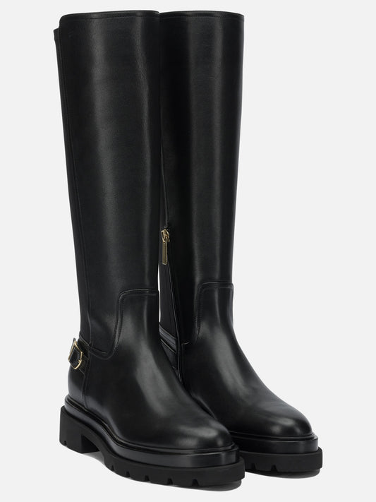 Al ginocchio 100% leather - 100% rubber  Nero - Santoni Donna | VIETTI Online Store | 2
