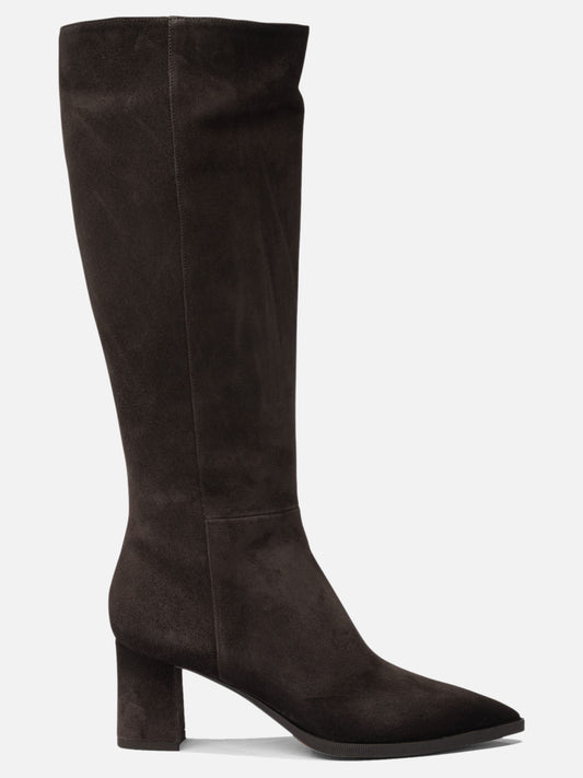 Knee-high 100% suede - 100% leather  Brown - Santoni Women | VIETTI Online Store 

