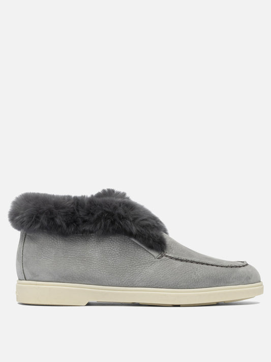 Low top sneakers 100% calf leather - 100% rubber  Grey - Santoni Women | PLP | VIETTI Online Store 
