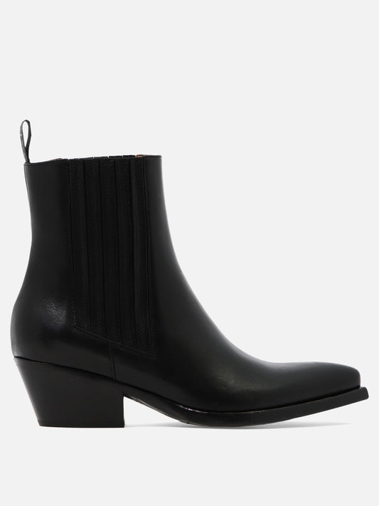 Stivaletti pull-on 100% leather - 95% leather 5% rubber  Nero - Sartore Donna | PDP | VIETTI Online Store 
