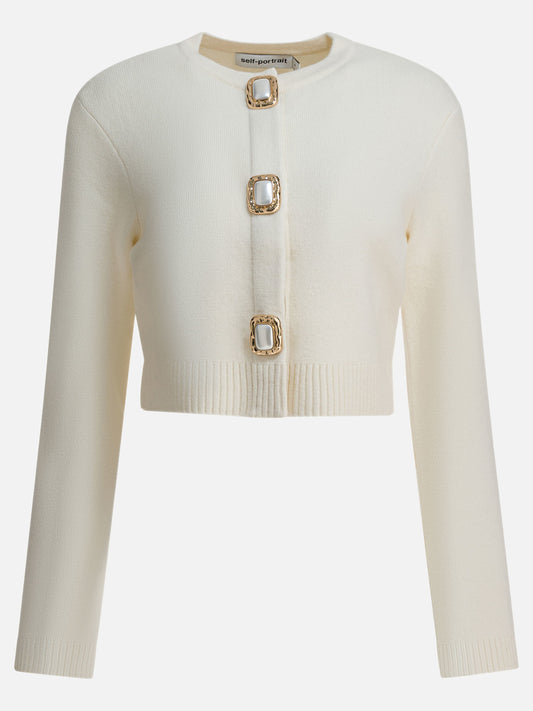 Cardigan Embellished  Bianco - Self-portrait Donna | PDP | VIETTI Online Store 
