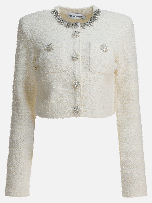 Cardigan Embellished  Beige - Self-portrait Donna | PDP | VIETTI Online Store 
