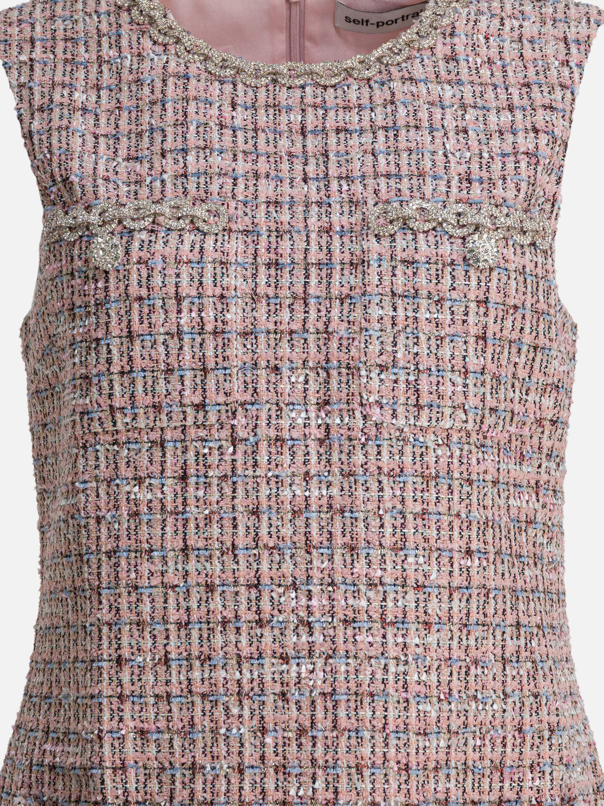 Self-portrait Short boucle dress Pink