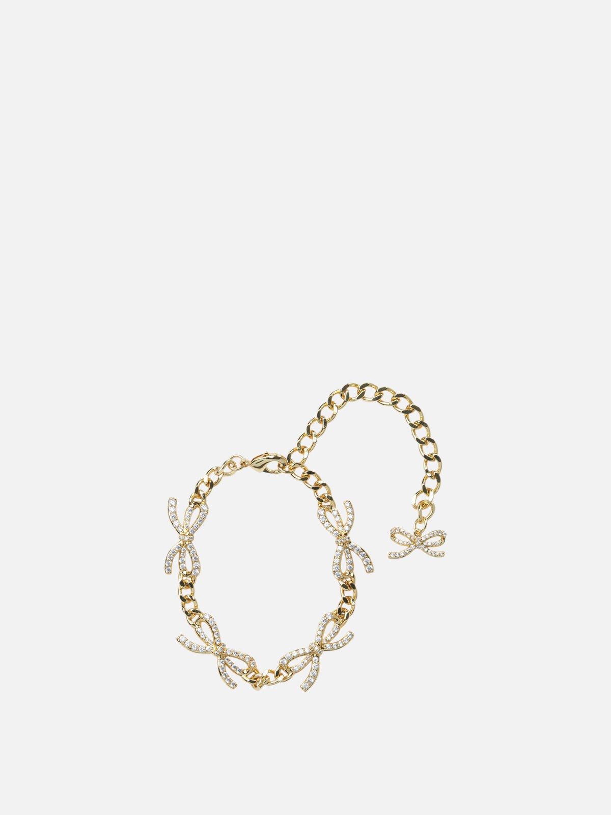 Self-portrait Crystal bow bracelet Gold