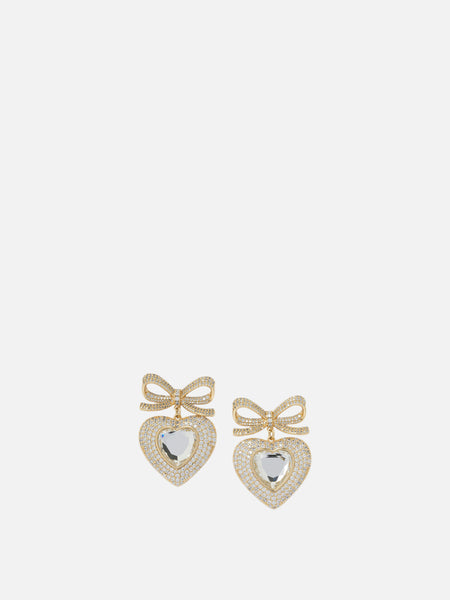 Orecchini A Cuore In Titanio Lantine, Ipoallergenici E Senza Nichel, Colore Titanio/oro, Con Scatola Regalo, Misura Cuore 7,6x9,3 Mm