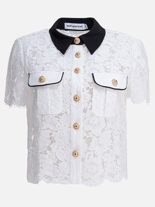 Camicie casual Solid colour  Bianco - Self-portrait Donna | PLP | VIETTI Online Store 
