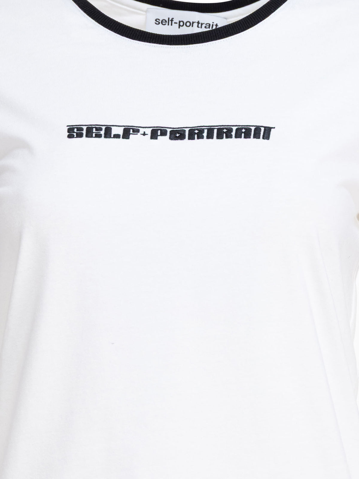 Self-portrait Crew-neck T-shirt with embroidered logo White - VIETTI