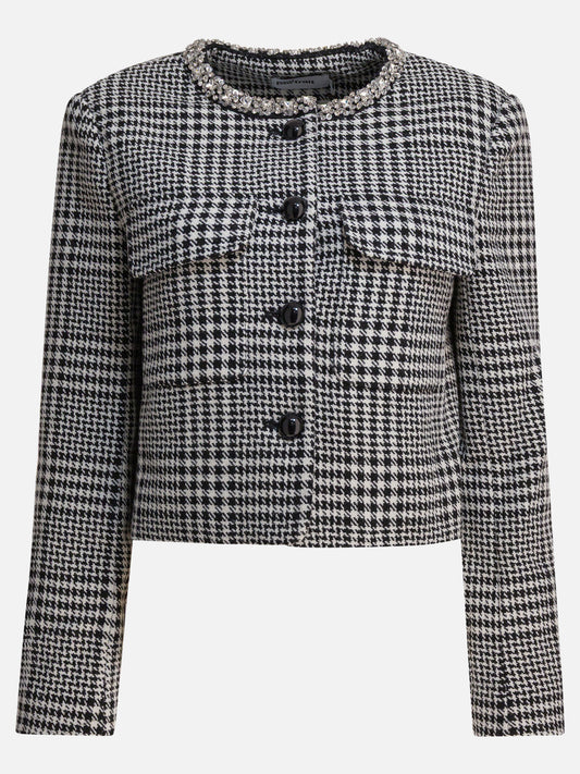 Self-portrait Houndstooth blazer Black

