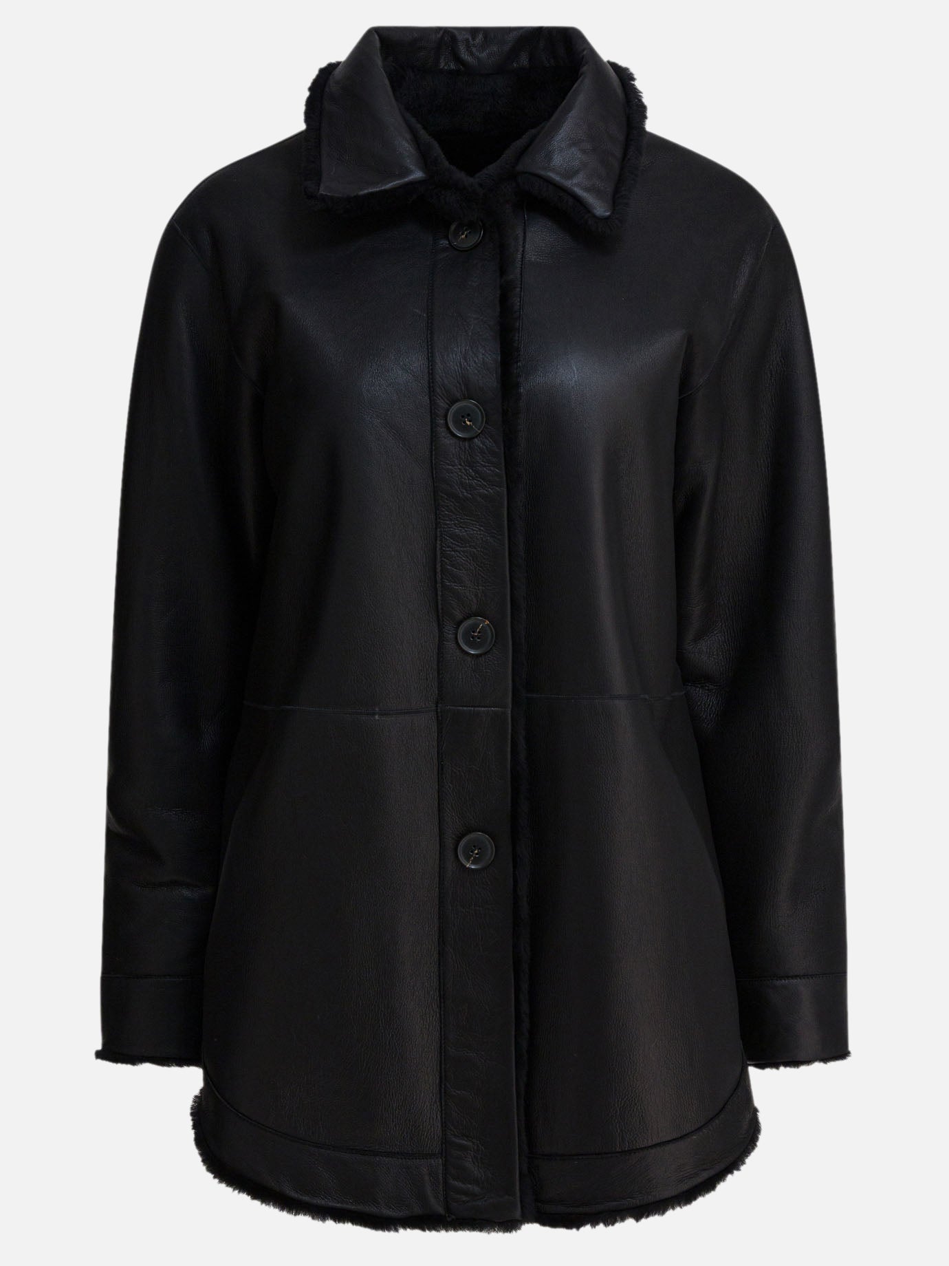 Cappotti lunghi Solid colour  Nero - Semper Donna | PDP | VIETTI Online Store | Zoom-Modal_2
