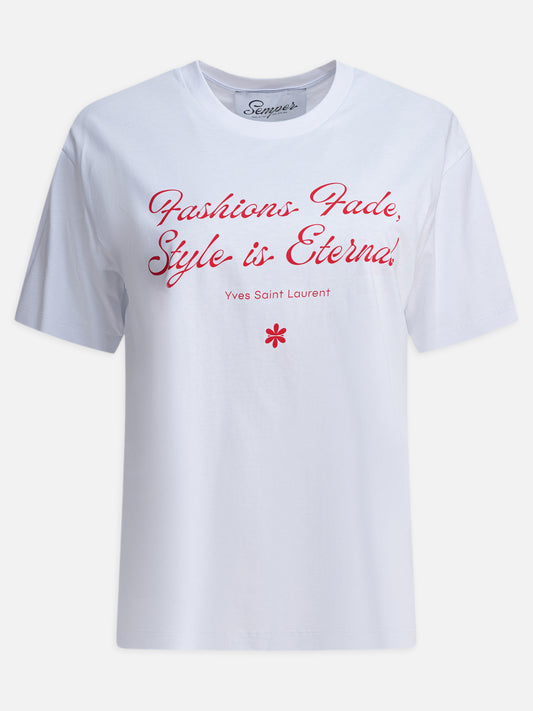 Semper T-shirt with Yves Saint Laurent quote White

